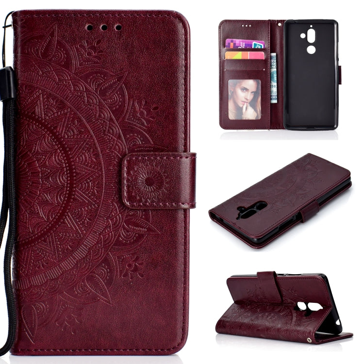 For Nokia 7 Plus Totem Flower Embossed Horizontal Flip TPU + PU Leather Case with Holder & Card Slots & Wallet