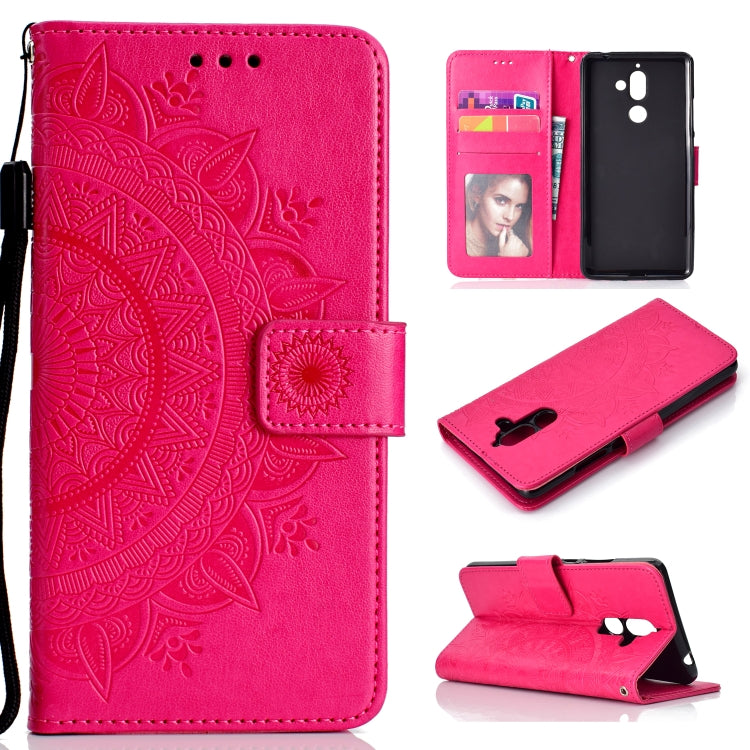 For Nokia 7 Plus Totem Flower Embossed Horizontal Flip TPU + PU Leather Case with Holder & Card Slots & Wallet