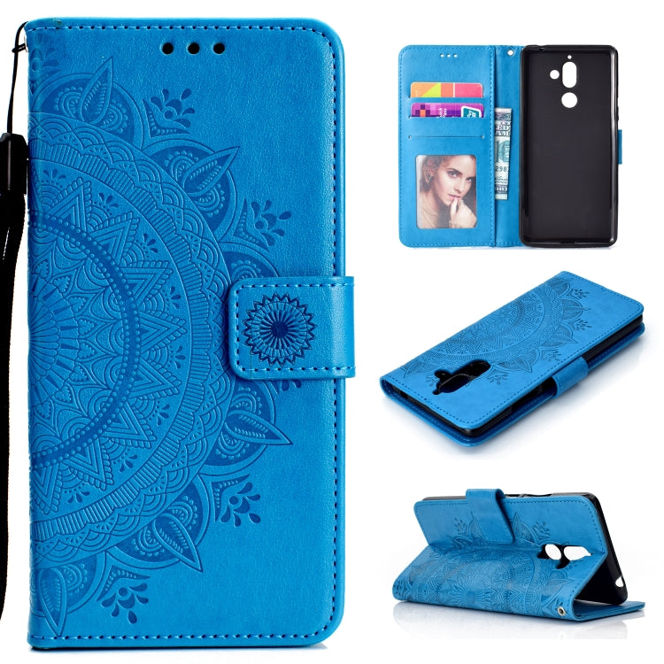 For Nokia 7 Plus Totem Flower Embossed Horizontal Flip TPU + PU Leather Case with Holder & Card Slots & Wallet