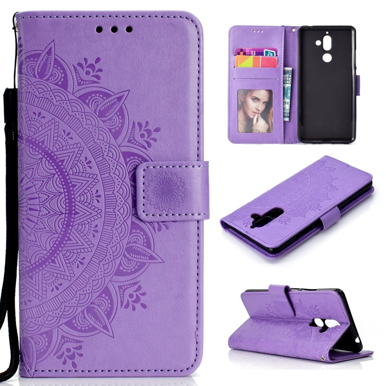 For Nokia 7 Plus Totem Flower Embossed Horizontal Flip TPU + PU Leather Case with Holder & Card Slots & Wallet