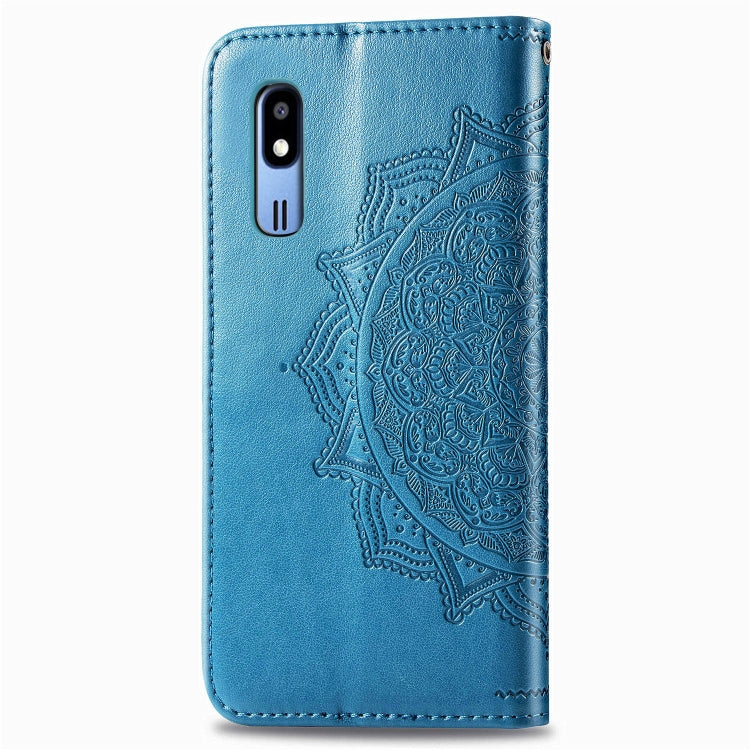 For Galaxy A2 Core Halfway Mandala Embossing Pattern Horizontal Flip Leather Case with Holder & Card Slots & Wallet & Lanyard