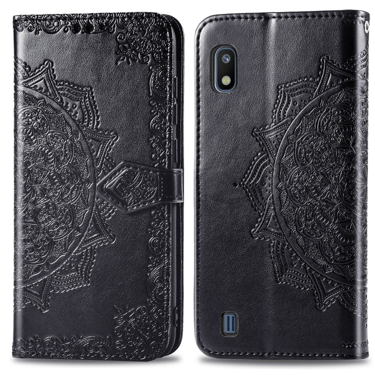 For Galaxy A10 Halfway Mandala Embossing Pattern Horizontal Flip Leather Case with Holder & Card Slots & Wallet & Lanyard