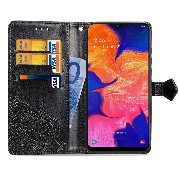 For Galaxy A10 Halfway Mandala Embossing Pattern Horizontal Flip Leather Case with Holder & Card Slots & Wallet & Lanyard