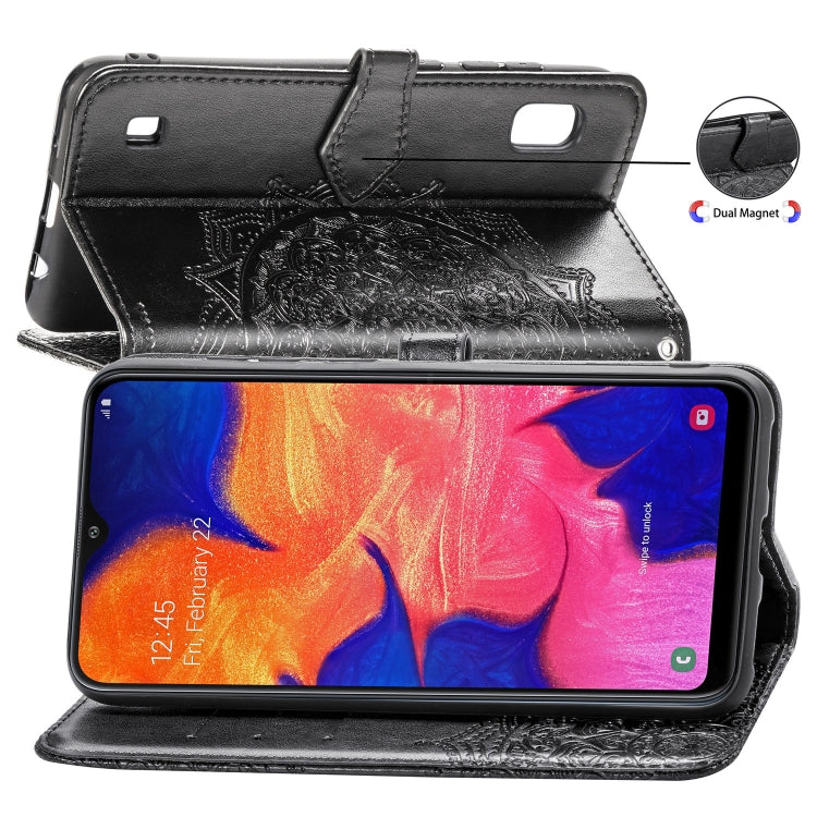 For Galaxy A10 Halfway Mandala Embossing Pattern Horizontal Flip Leather Case with Holder & Card Slots & Wallet & Lanyard