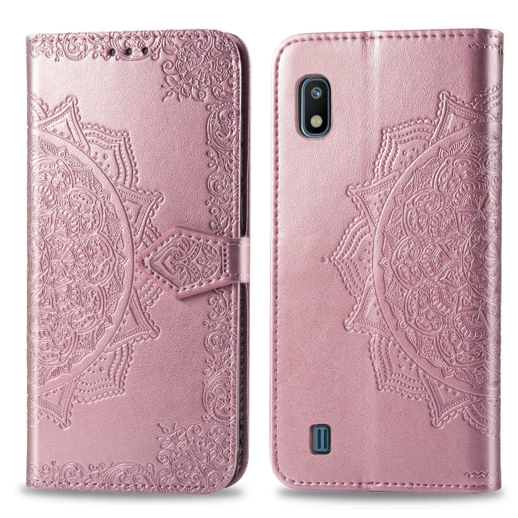 For Galaxy A10 Halfway Mandala Embossing Pattern Horizontal Flip Leather Case with Holder & Card Slots & Wallet & Lanyard