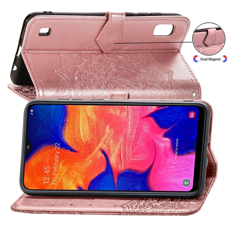 For Galaxy A10 Halfway Mandala Embossing Pattern Horizontal Flip Leather Case with Holder & Card Slots & Wallet & Lanyard