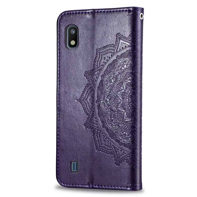 For Galaxy A10 Halfway Mandala Embossing Pattern Horizontal Flip Leather Case with Holder & Card Slots & Wallet & Lanyard