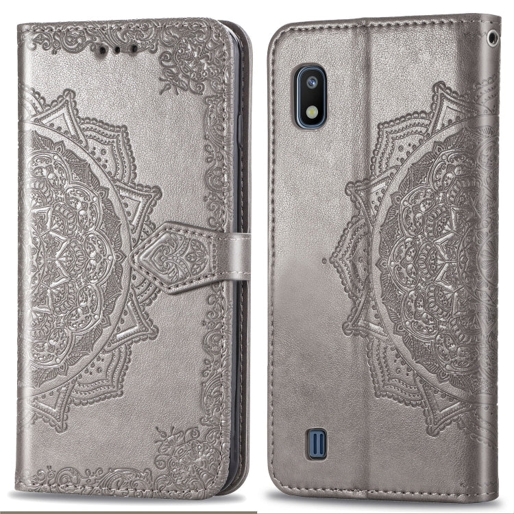 For Galaxy A10 Halfway Mandala Embossing Pattern Horizontal Flip Leather Case with Holder & Card Slots & Wallet & Lanyard