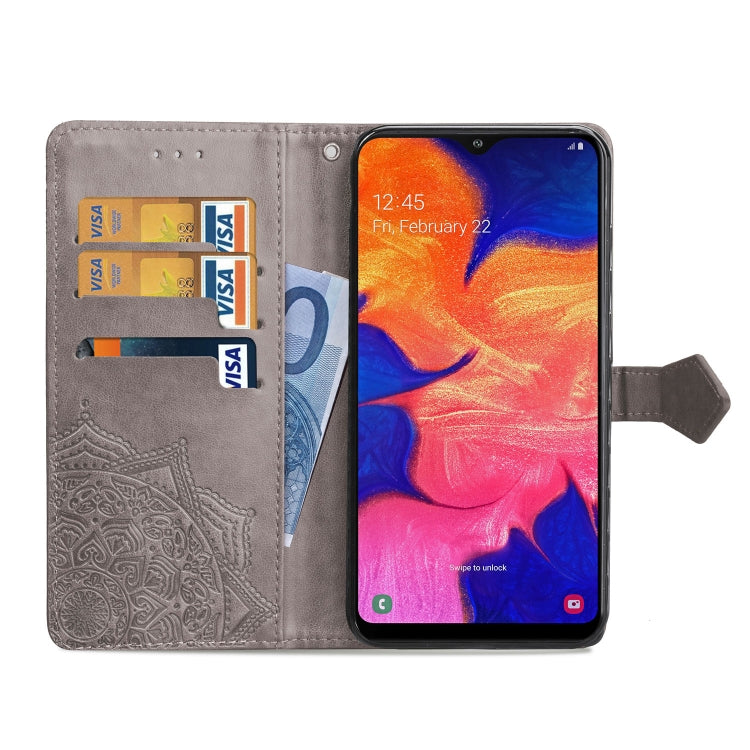 For Galaxy A10 Halfway Mandala Embossing Pattern Horizontal Flip Leather Case with Holder & Card Slots & Wallet & Lanyard