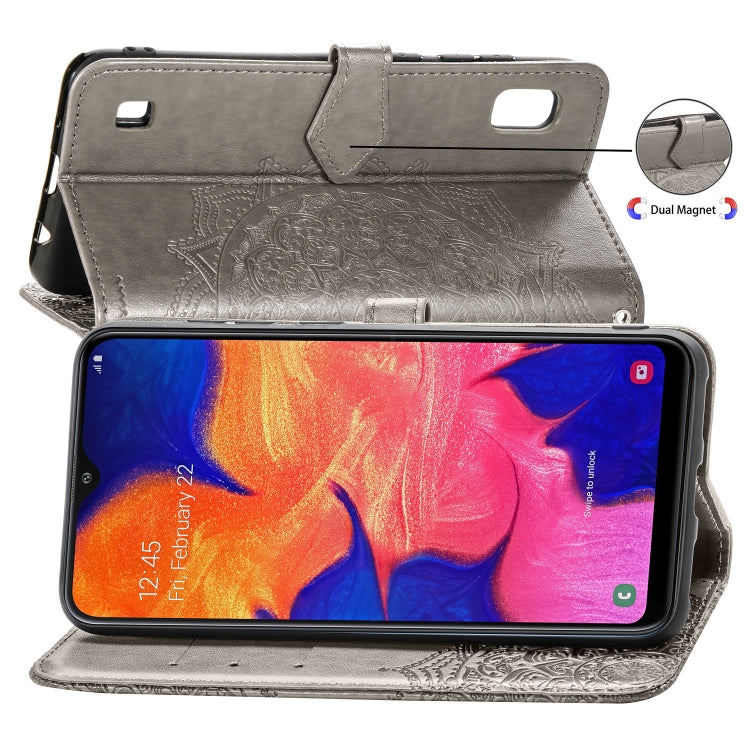 For Galaxy A10 Halfway Mandala Embossing Pattern Horizontal Flip Leather Case with Holder & Card Slots & Wallet & Lanyard