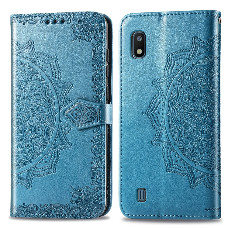 For Galaxy A10 Halfway Mandala Embossing Pattern Horizontal Flip Leather Case with Holder & Card Slots & Wallet & Lanyard