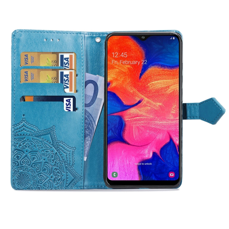 For Galaxy A10 Halfway Mandala Embossing Pattern Horizontal Flip Leather Case with Holder & Card Slots & Wallet & Lanyard