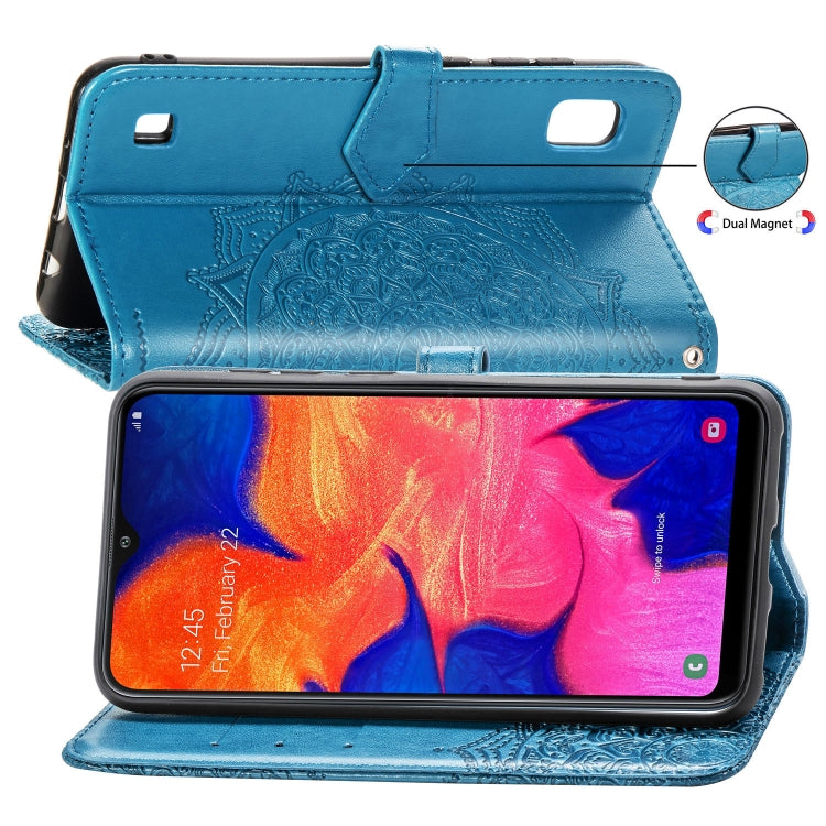 For Galaxy A10 Halfway Mandala Embossing Pattern Horizontal Flip Leather Case with Holder & Card Slots & Wallet & Lanyard
