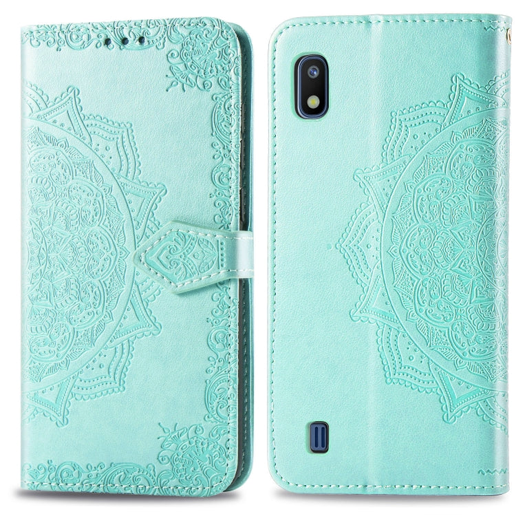For Galaxy A10 Halfway Mandala Embossing Pattern Horizontal Flip Leather Case with Holder & Card Slots & Wallet & Lanyard