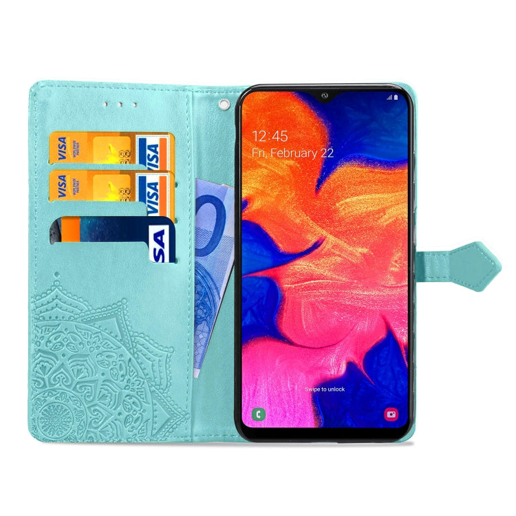 For Galaxy A10 Halfway Mandala Embossing Pattern Horizontal Flip Leather Case with Holder & Card Slots & Wallet & Lanyard