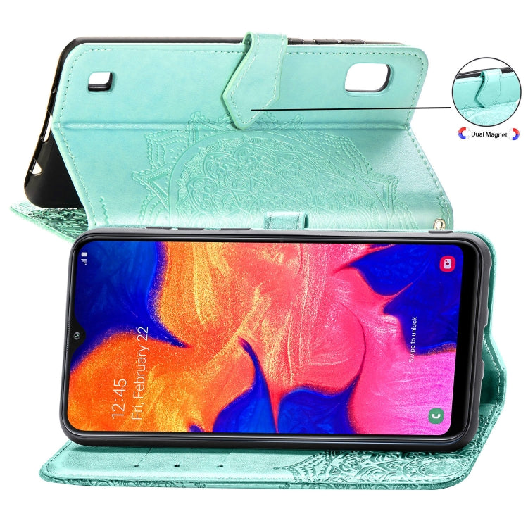 For Galaxy A10 Halfway Mandala Embossing Pattern Horizontal Flip Leather Case with Holder & Card Slots & Wallet & Lanyard