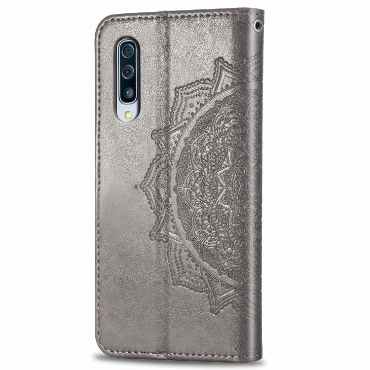 For Galaxy A30s Halfway Mandala Embossing Pattern Horizontal Flip Leather Case with Holder & Card Slots & Wallet & Lanyard
