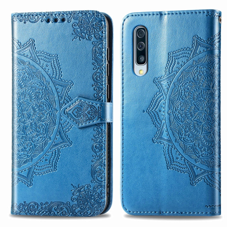 For Galaxy A30s Halfway Mandala Embossing Pattern Horizontal Flip Leather Case with Holder & Card Slots & Wallet & Lanyard