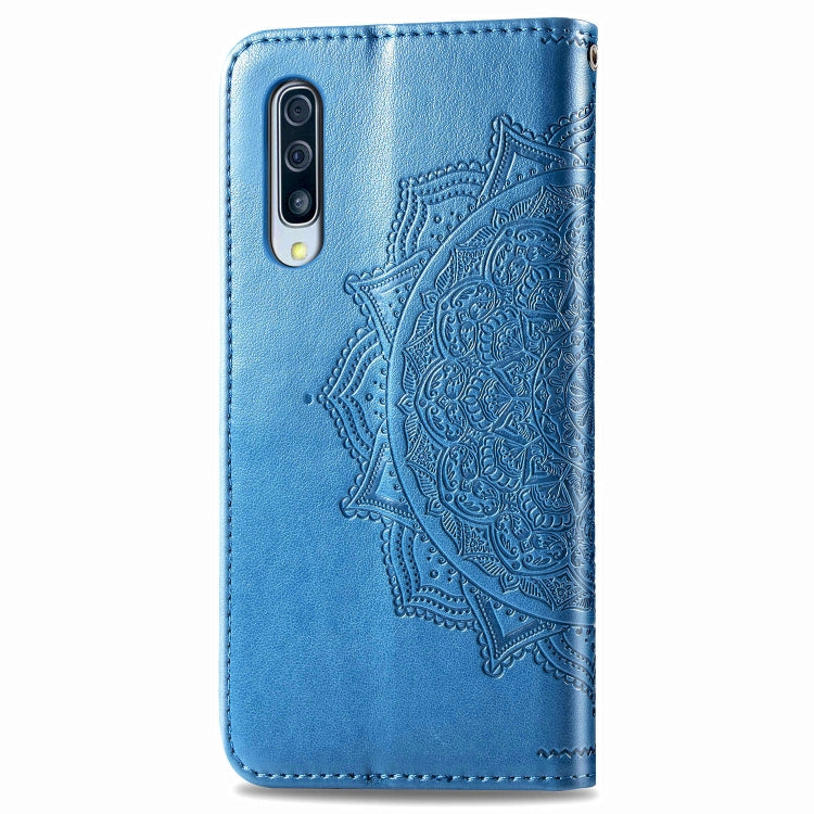 For Galaxy A30s Halfway Mandala Embossing Pattern Horizontal Flip Leather Case with Holder & Card Slots & Wallet & Lanyard