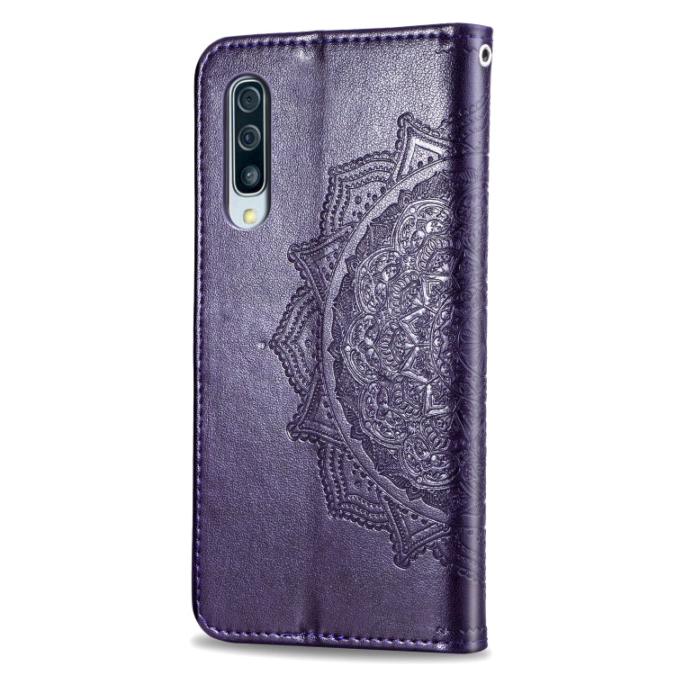 For Galaxy A50 Halfway Mandala Embossing Pattern Horizontal Flip Leather Case with Holder & Card Slots & Wallet & Lanyard
