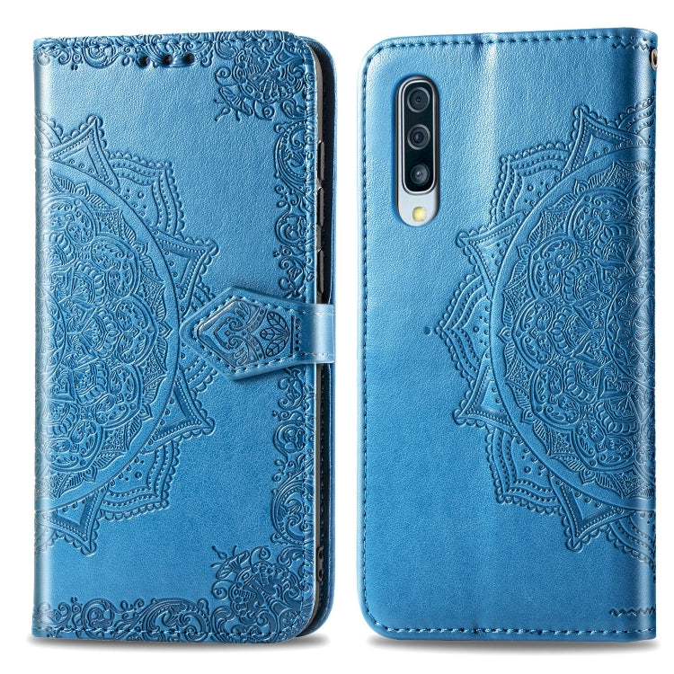 For Galaxy A50 Halfway Mandala Embossing Pattern Horizontal Flip Leather Case with Holder & Card Slots & Wallet & Lanyard