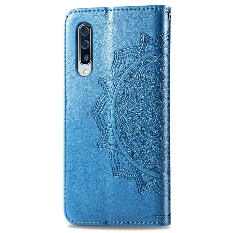 For Galaxy A50 Halfway Mandala Embossing Pattern Horizontal Flip Leather Case with Holder & Card Slots & Wallet & Lanyard