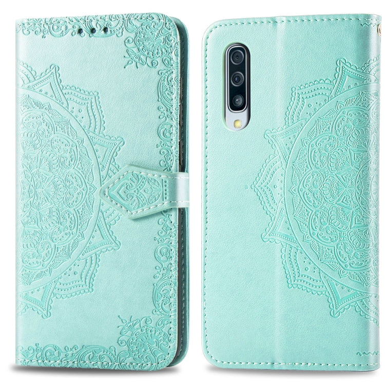 For Galaxy A50 Halfway Mandala Embossing Pattern Horizontal Flip Leather Case with Holder & Card Slots & Wallet & Lanyard
