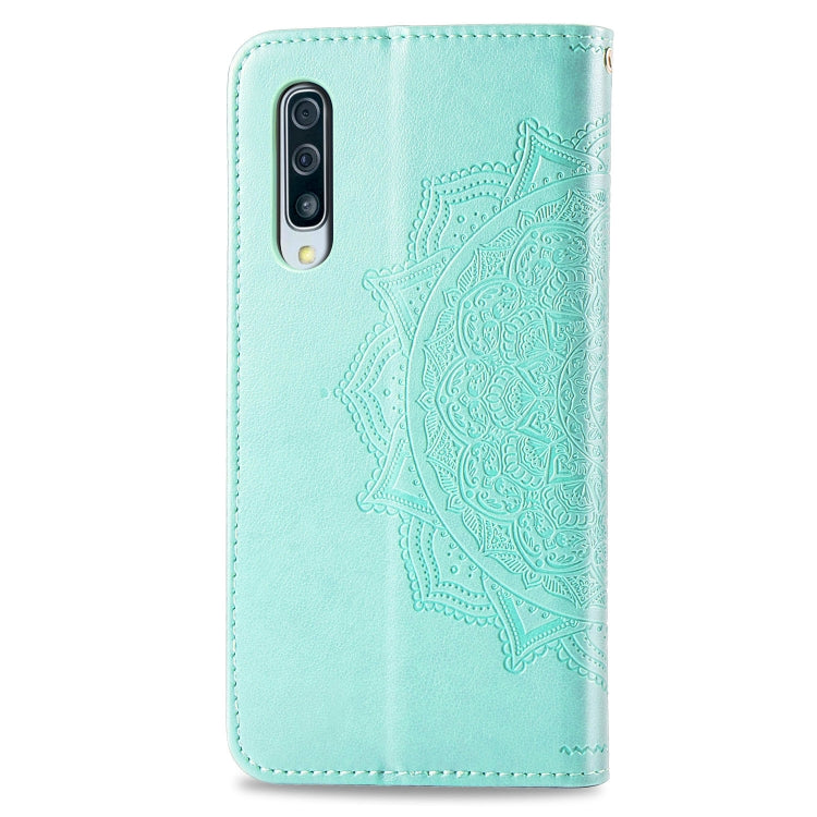 For Galaxy A50 Halfway Mandala Embossing Pattern Horizontal Flip Leather Case with Holder & Card Slots & Wallet & Lanyard