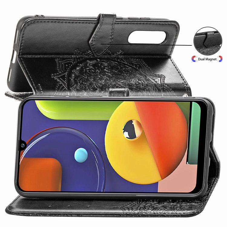 For Galaxy A50s Halfway Mandala Embossing Pattern Horizontal Flip Leather Case with Holder & Card Slots & Wallet & Lanyard