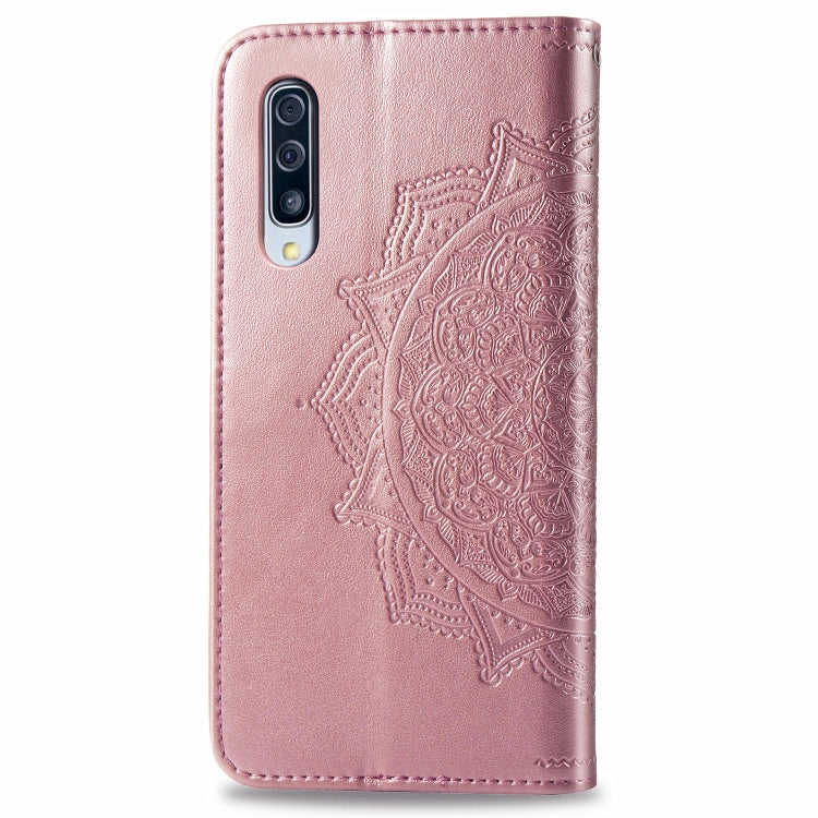 For Galaxy A50s Halfway Mandala Embossing Pattern Horizontal Flip Leather Case with Holder & Card Slots & Wallet & Lanyard