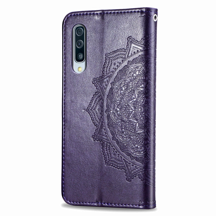 For Galaxy A50s Halfway Mandala Embossing Pattern Horizontal Flip Leather Case with Holder & Card Slots & Wallet & Lanyard