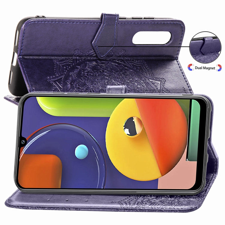 For Galaxy A50s Halfway Mandala Embossing Pattern Horizontal Flip Leather Case with Holder & Card Slots & Wallet & Lanyard