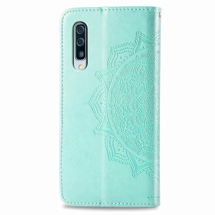 For Galaxy A50s Halfway Mandala Embossing Pattern Horizontal Flip Leather Case with Holder & Card Slots & Wallet & Lanyard
