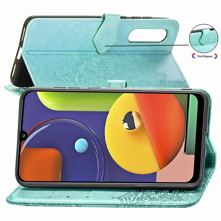 For Galaxy A50s Halfway Mandala Embossing Pattern Horizontal Flip Leather Case with Holder & Card Slots & Wallet & Lanyard