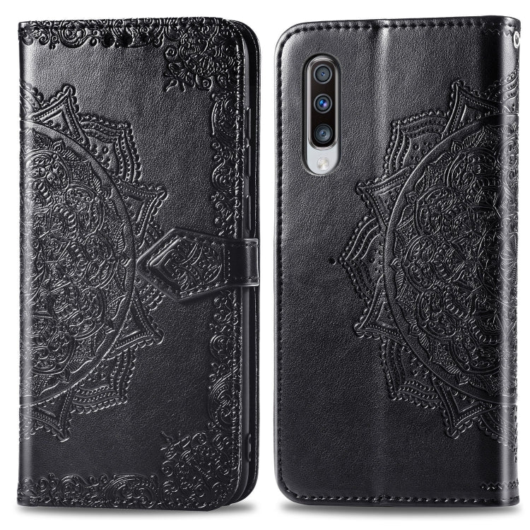 For Galaxy A70 Halfway Mandala Embossing Pattern Horizontal Flip Leather Case with Holder & Card Slots & Wallet & Lanyard