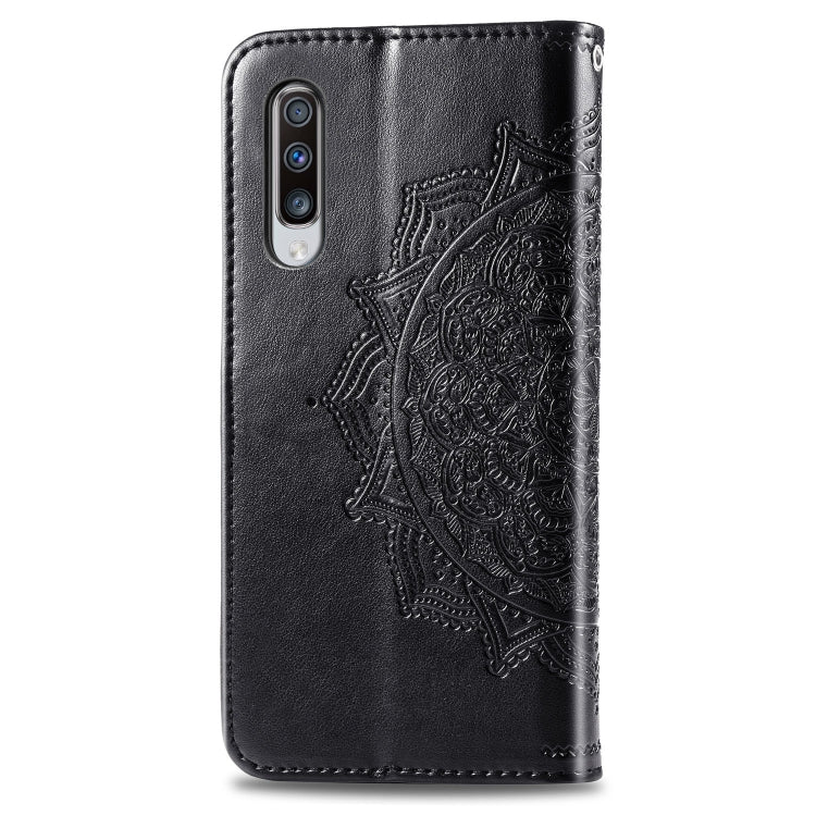 For Galaxy A70 Halfway Mandala Embossing Pattern Horizontal Flip Leather Case with Holder & Card Slots & Wallet & Lanyard