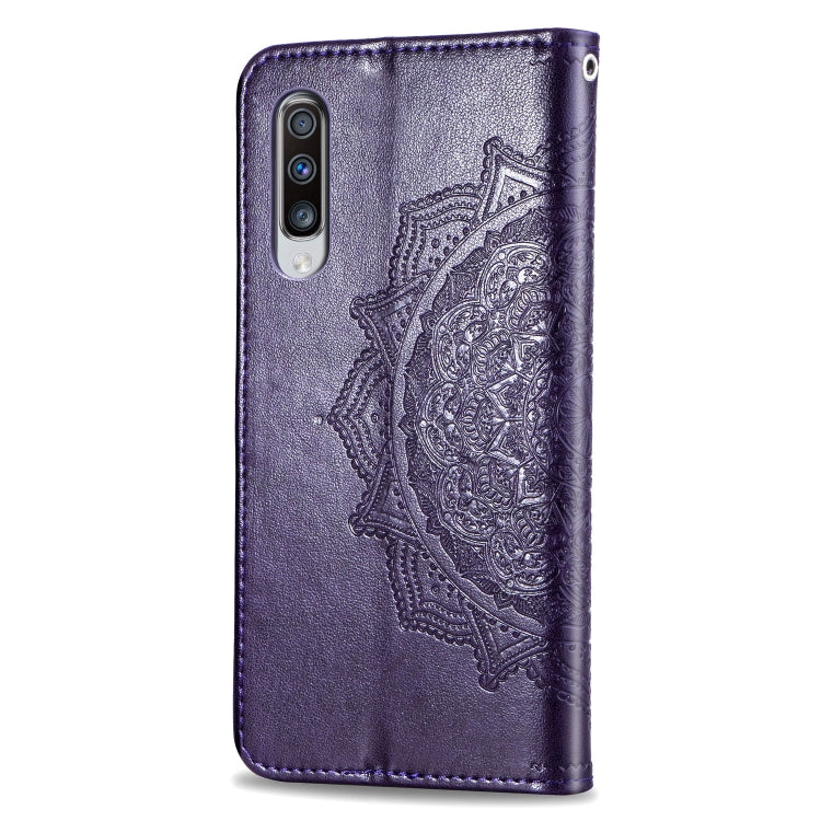 For Galaxy A70 Halfway Mandala Embossing Pattern Horizontal Flip Leather Case with Holder & Card Slots & Wallet & Lanyard