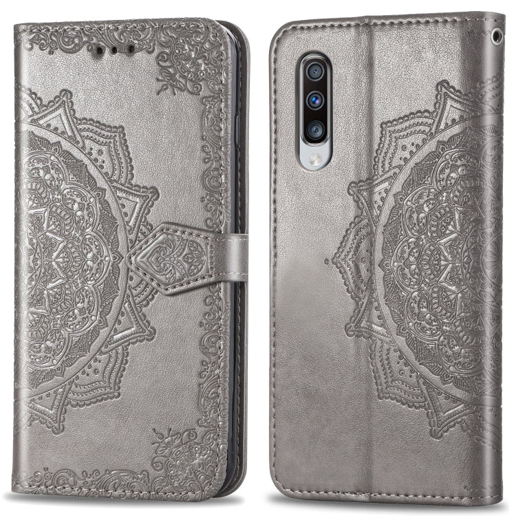 For Galaxy A70 Halfway Mandala Embossing Pattern Horizontal Flip Leather Case with Holder & Card Slots & Wallet & Lanyard