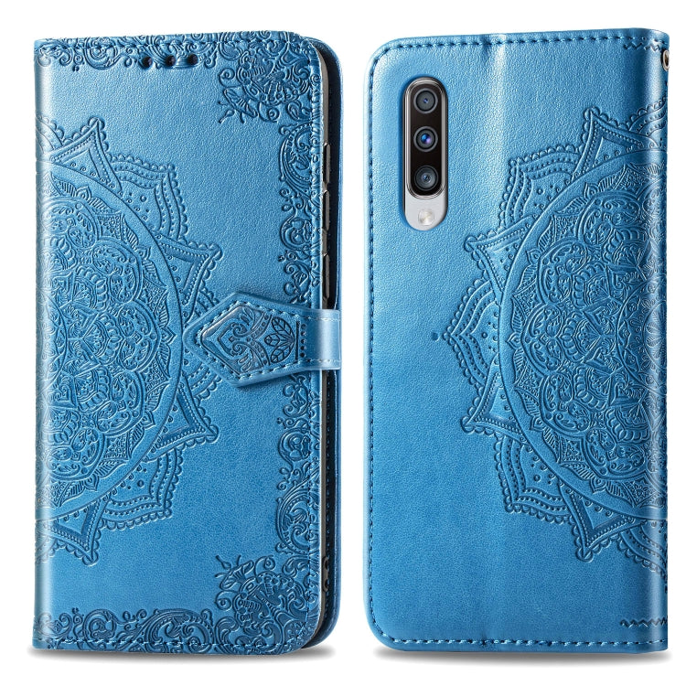 For Galaxy A70 Halfway Mandala Embossing Pattern Horizontal Flip Leather Case with Holder & Card Slots & Wallet & Lanyard