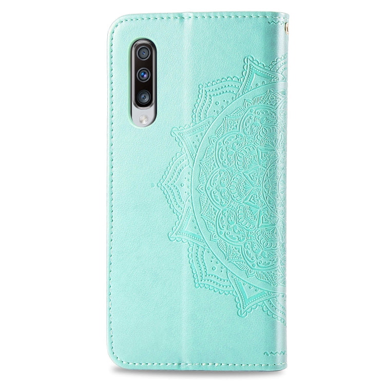 For Galaxy A70 Halfway Mandala Embossing Pattern Horizontal Flip Leather Case with Holder & Card Slots & Wallet & Lanyard