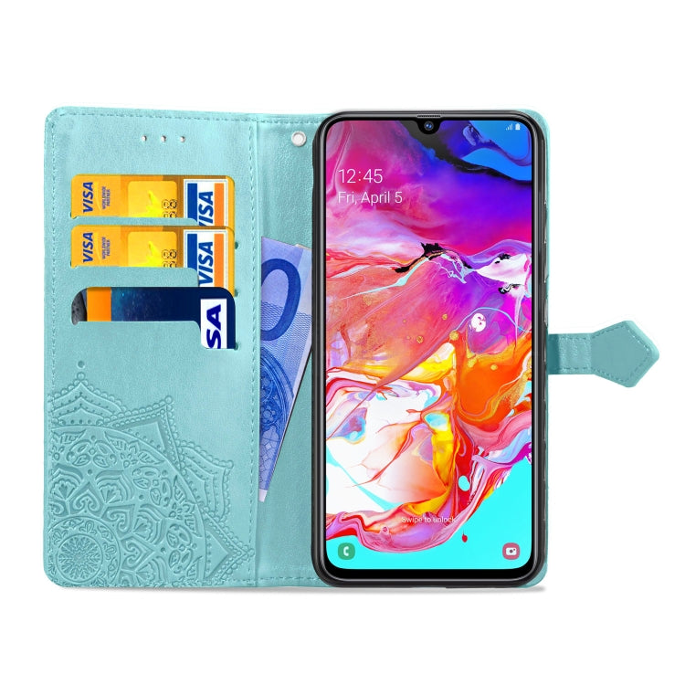 For Galaxy A70 Halfway Mandala Embossing Pattern Horizontal Flip Leather Case with Holder & Card Slots & Wallet & Lanyard