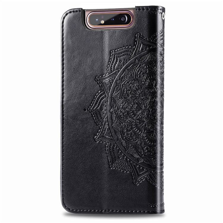 For Galaxy A80 / A90 Halfway Mandala Embossing Pattern Horizontal Flip Leather Case with Holder & Card Slots & Wallet & Lanyard