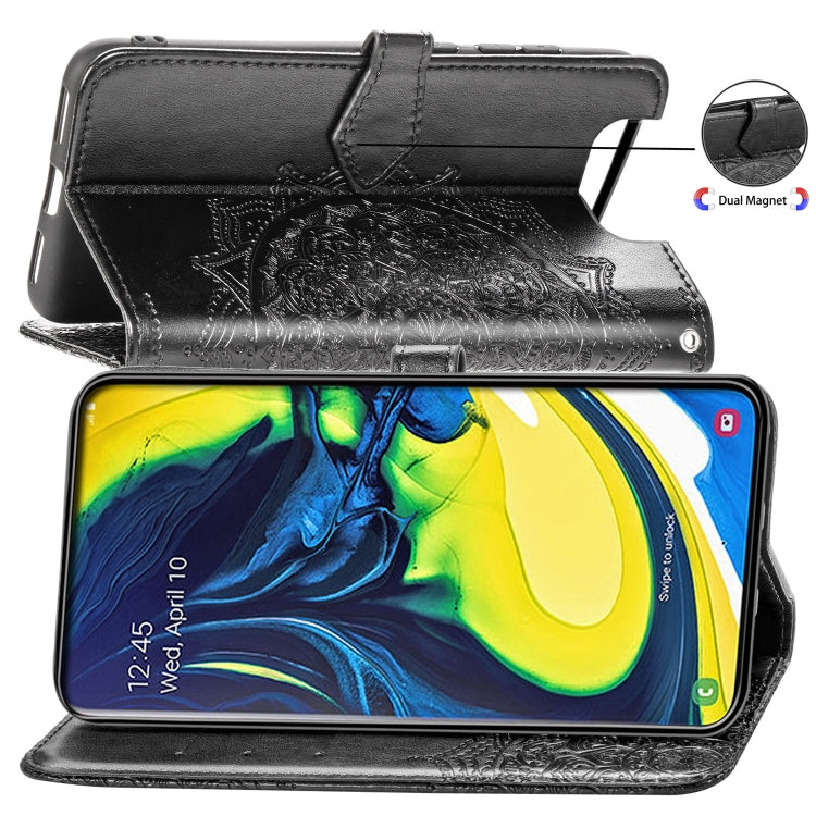 For Galaxy A80 / A90 Halfway Mandala Embossing Pattern Horizontal Flip Leather Case with Holder & Card Slots & Wallet & Lanyard