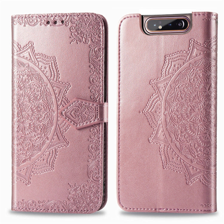 For Galaxy A80 / A90 Halfway Mandala Embossing Pattern Horizontal Flip Leather Case with Holder & Card Slots & Wallet & Lanyard