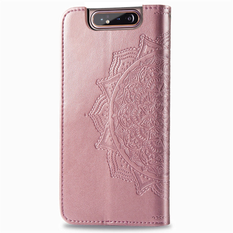 For Galaxy A80 / A90 Halfway Mandala Embossing Pattern Horizontal Flip Leather Case with Holder & Card Slots & Wallet & Lanyard