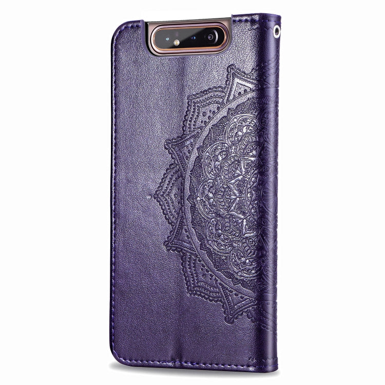 For Galaxy A80 / A90 Halfway Mandala Embossing Pattern Horizontal Flip Leather Case with Holder & Card Slots & Wallet & Lanyard