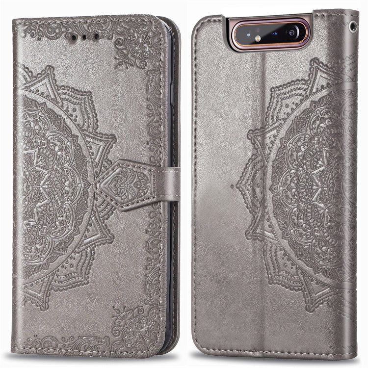 For Galaxy A80 / A90 Halfway Mandala Embossing Pattern Horizontal Flip Leather Case with Holder & Card Slots & Wallet & Lanyard