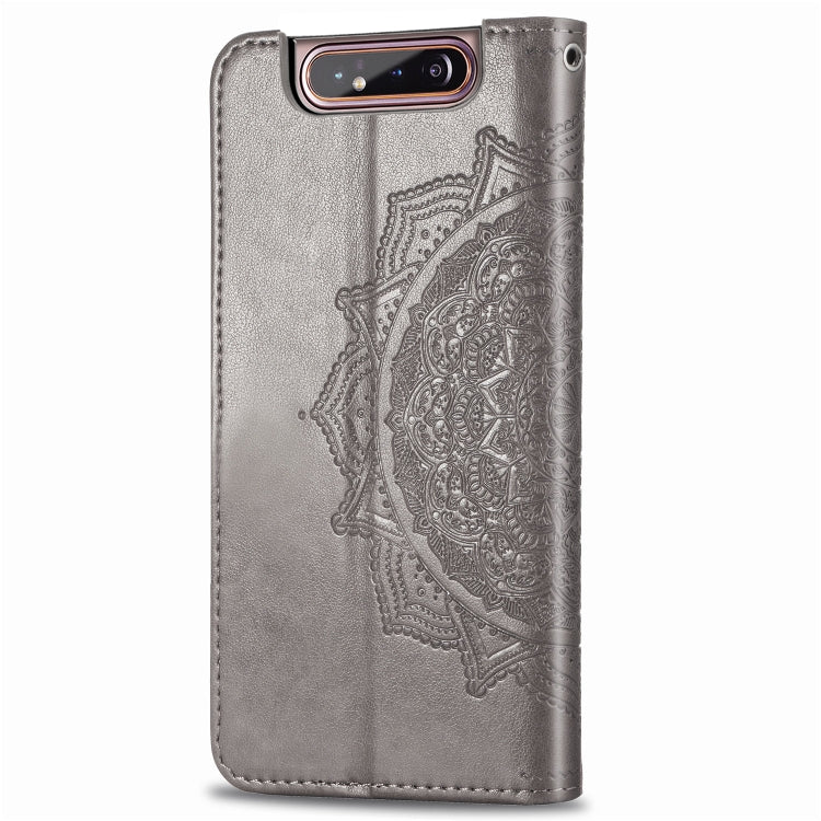 For Galaxy A80 / A90 Halfway Mandala Embossing Pattern Horizontal Flip Leather Case with Holder & Card Slots & Wallet & Lanyard