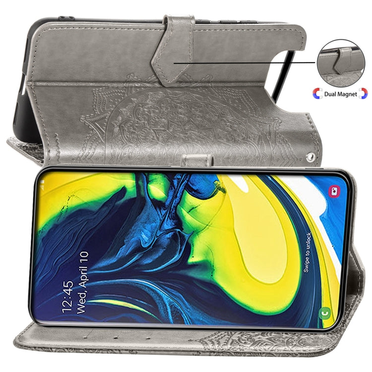 For Galaxy A80 / A90 Halfway Mandala Embossing Pattern Horizontal Flip Leather Case with Holder & Card Slots & Wallet & Lanyard