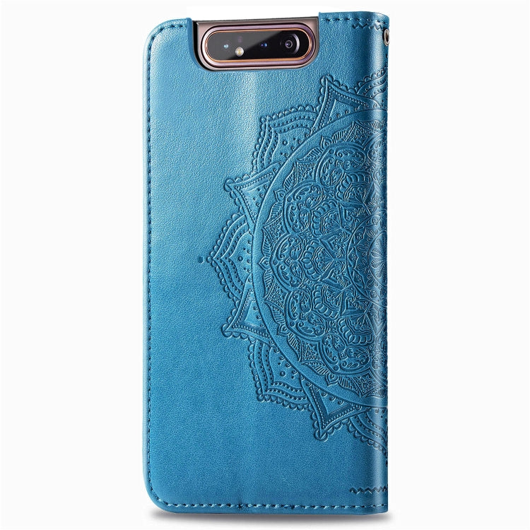 For Galaxy A80 / A90 Halfway Mandala Embossing Pattern Horizontal Flip Leather Case with Holder & Card Slots & Wallet & Lanyard